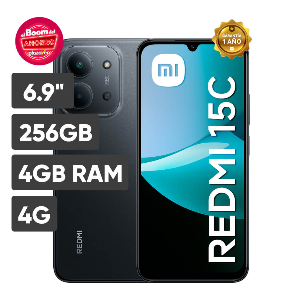 Smartphone XIAOMI Redmi 15C 6.9"" 4GB 256GB 50MP Negro