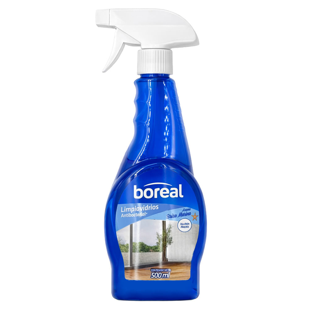 Limpiavidrios Antibacterial BOREAL Brisa Marina Botella 500ml