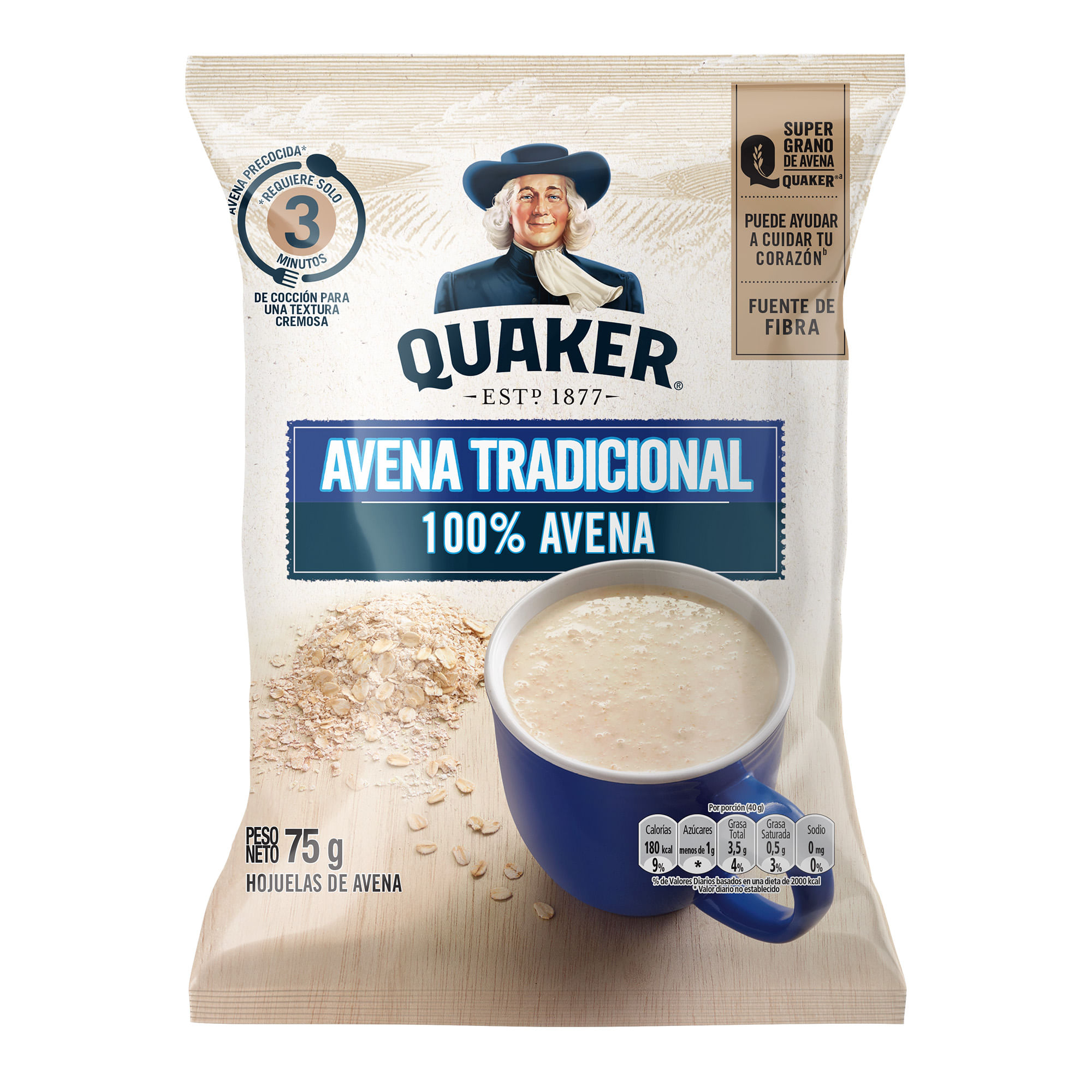 Avena Tradicional QUAKER Original Bolsa 75g