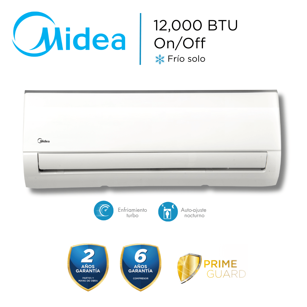 Aire Acondicionado Midea Split Pared On Off 12000 BTU Aire Acondicionado Midea Split Pared On Off 12000 BTU