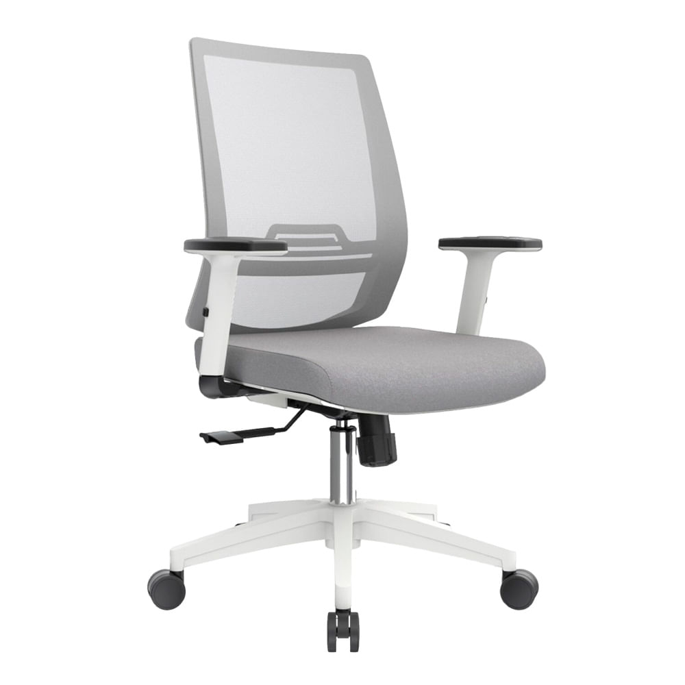 Silla Ergonómica Dubai Gerente Brazos 1D Nylon Gris  Ofideas