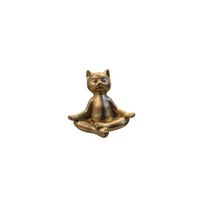 Figura Decorativa Gato Zen Dorado Meditación y Armonía - Adorno Elegante para Sala Regalo Ideal