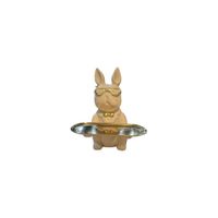 Adorno Decorativo de Perro con Bandeja Dorada - Adorno Elegante para Sala Regalo Ideal