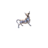 Adorno Decorativo Toro Geométrico Acabado Plateado - Adorno Elegante para Sala Regalo Ideal