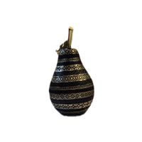 Figura Decorativa Pera Negra con Detalles Dorados  - Adorno Elegante para Sala Regalo Ideal