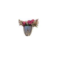 Jarrón Decorativo Texturizado – Acabado Plateado Brillante - Adorno Elegante para Sala Regalo Ideal