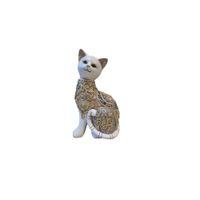 Escultura decorativa de gato con detalles dorados - Adorno Elegante para Sala Regalo Ideal