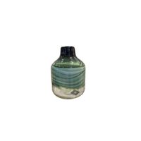 Jarrón Decorativo de Vidrio Verde con Diseño Moderno - Adorno Elegante para Sala Regalo Ideal