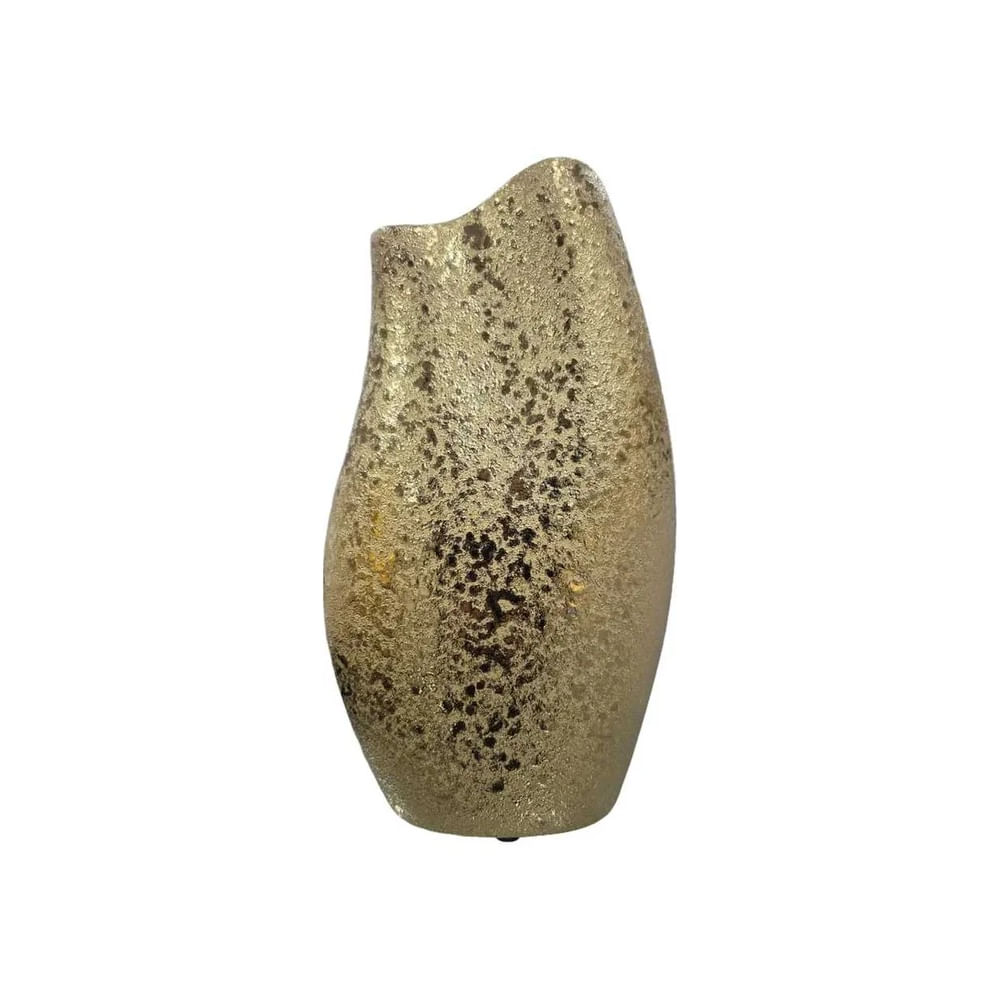 Jarrón Decorativo Texturizado en Tono Dorado Envejecido - Adorno Elegante para Sala Regalo Ideal