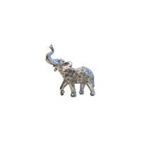 Figura Decorativa Elefante Plateado Texturizado - Adorno Elegante para Sala Regalo Ideal