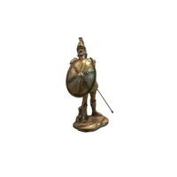 Escultura Decorativa Guerrero Espartano Dorado - Adorno Elegante para Sala Regalo Ideal