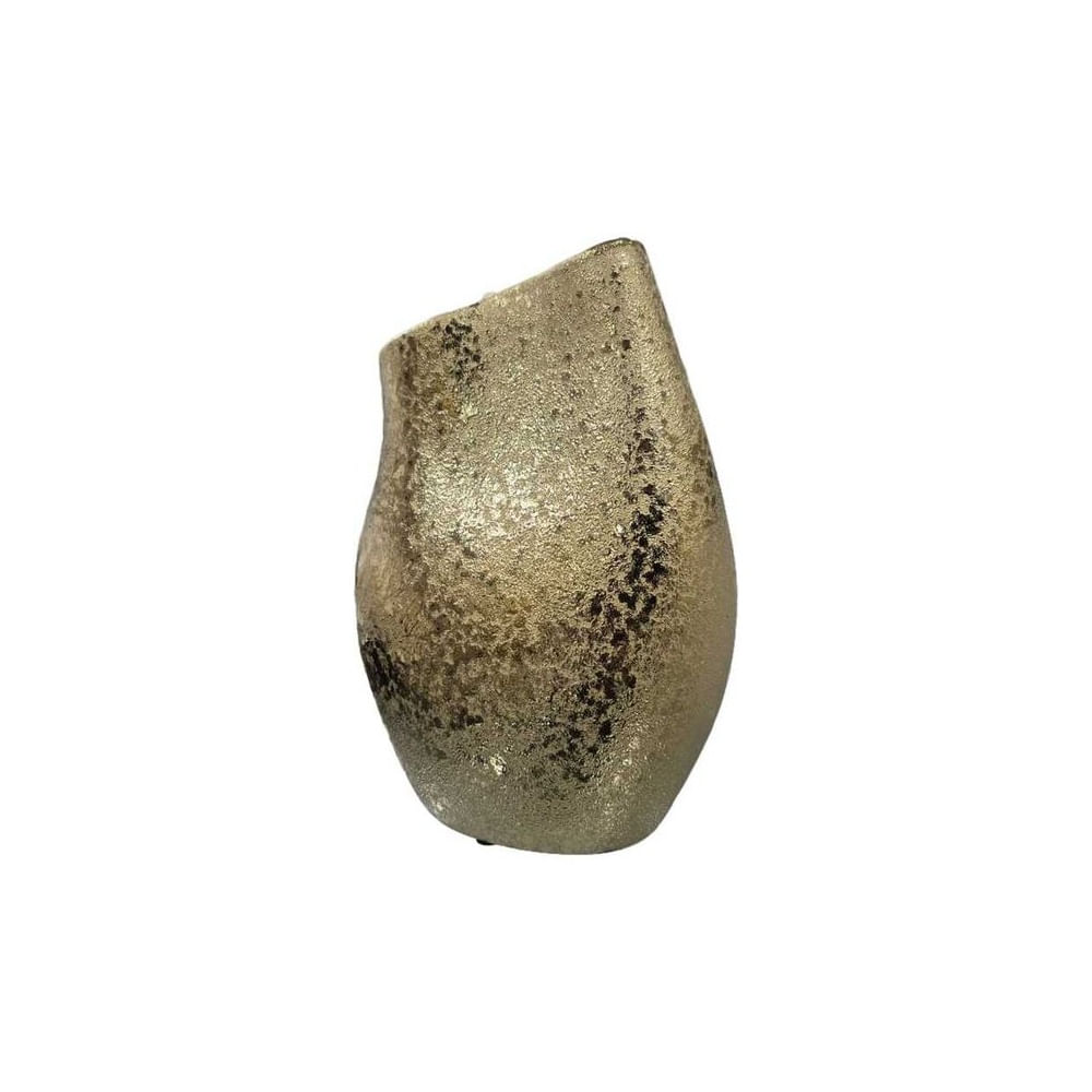 Jarrón Decorativo Orgánico Dorado Envejecido - Adorno Elegante para Sala Regalo Ideal