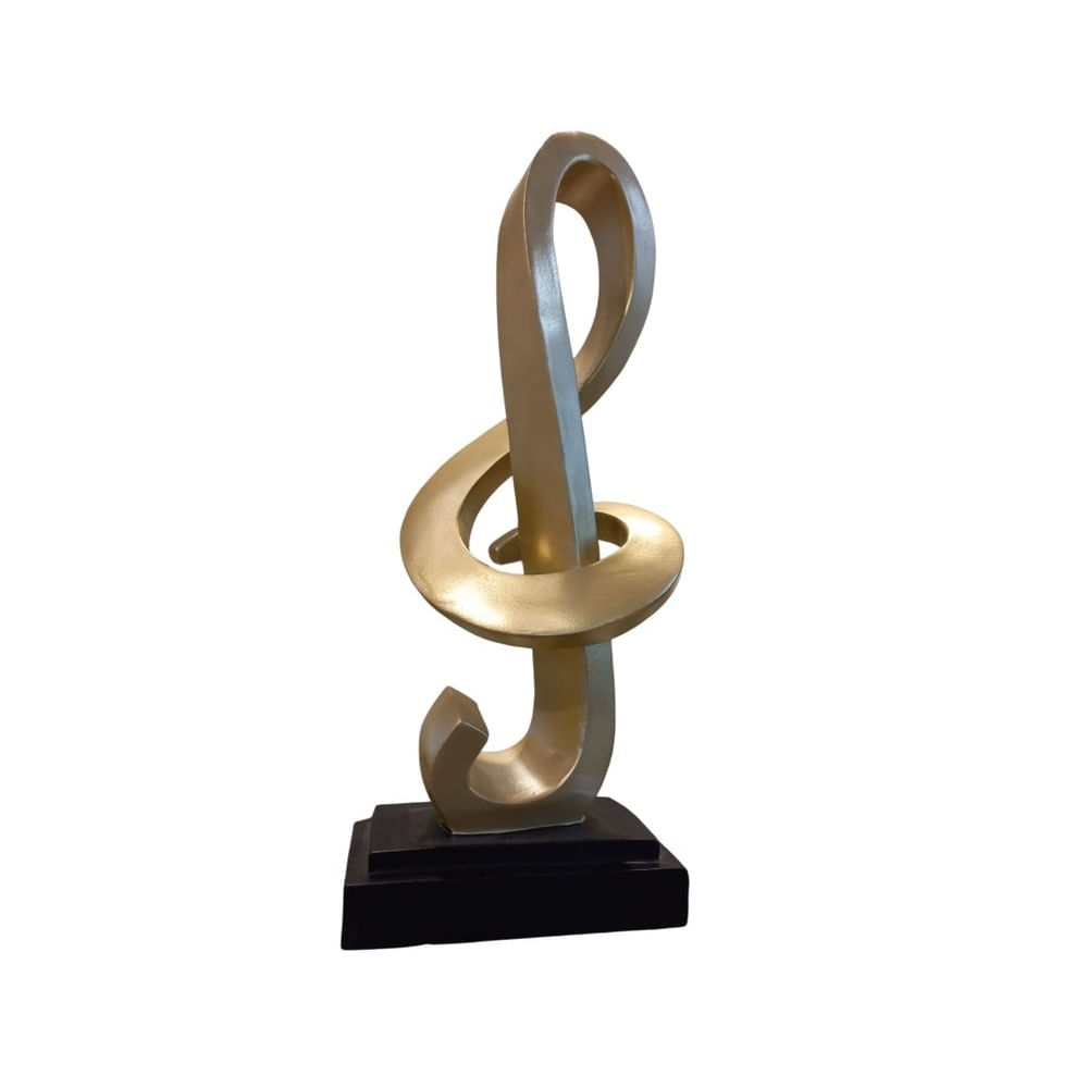 Adorno Decorativo Abstracto Dorado con Base Negra - Adorno Elegante para Sala Regalo Ideal