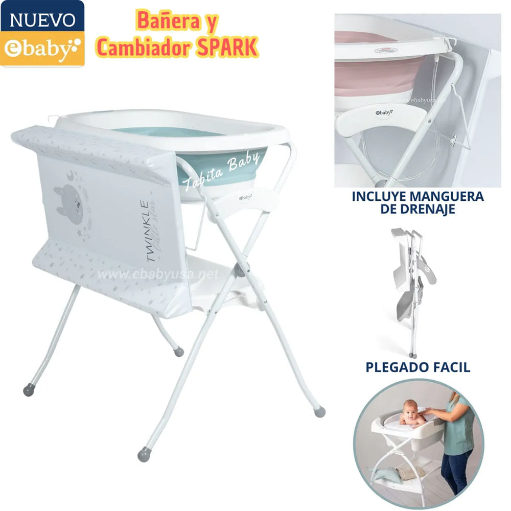 Bañera y cambiador plegable Spark Verde