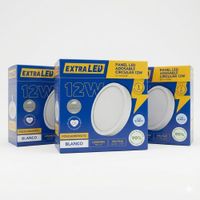 Pack x3 Panel Led Adosable Circular 12w Luz Blanca 6500K De Policarbonato Extraled