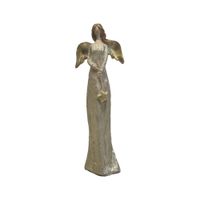 Adorno Decorativo Ángel con Estrella Tonos Gris y Plata - Adorno Elegante para Sala Regalo Ideal