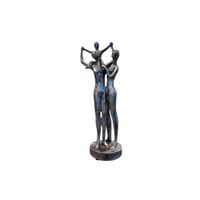 Figura Decorativa Familia Escultura Artística Bronce - Adorno Elegante para Sala Regalo Ideal
