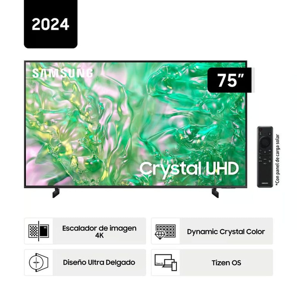 Televisor Samsung 75 Crystal Uhd DU8000 4k Tizen Os Smart Tv (2024)