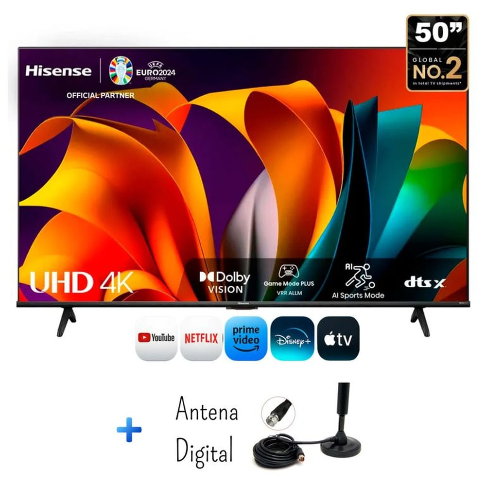 TELEVISOR HISENSE 50 UHD 4K DOLBY VISION SMART + ANTENA DIGITAL