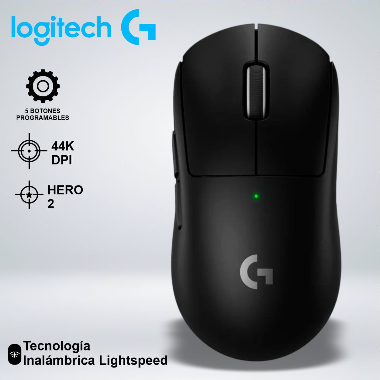 MOUSE GAMER G PRO X SUPERLIGHT 2C HERO 2 LIGHTSPEED 44KDPI 5botones 95hrs 51gr