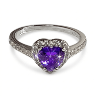 Anillo de Plata Maciza 925 Modelo 614 Amatista Talla 8