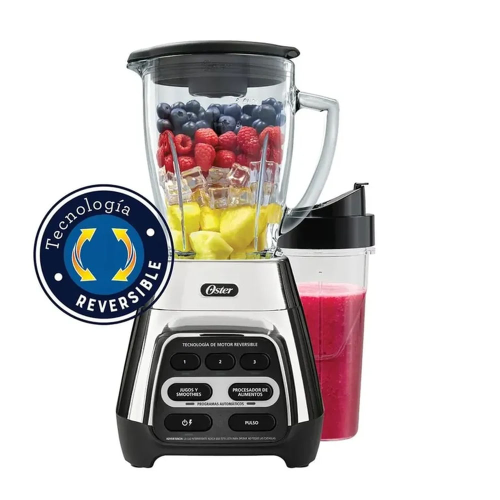 Licuadora Oster® tecnología reversible y vaso BlendNGo BLSTPYG1311NBG