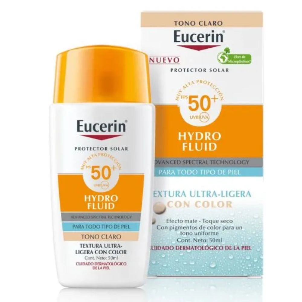 Eucerin Sun Hydro Fluid Textura Ultra Ligera con Color  Tono Claro FPS 50