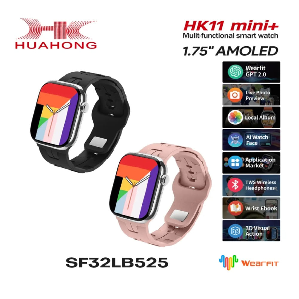 Smartwatch HK11 Mini Plus Amoled 2GB IP67 Rosado