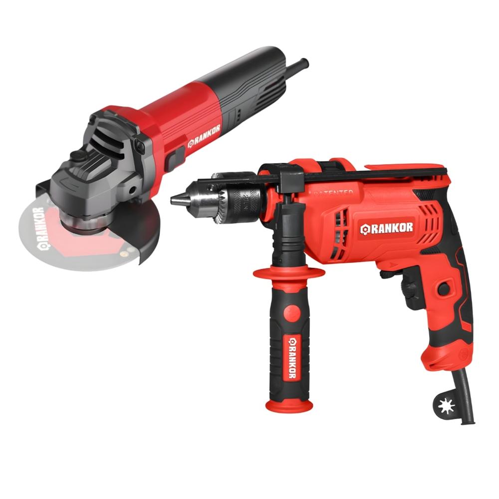 Taladro percutor 750W + Amoladora 950W Rankor RID7501302-RAG950401