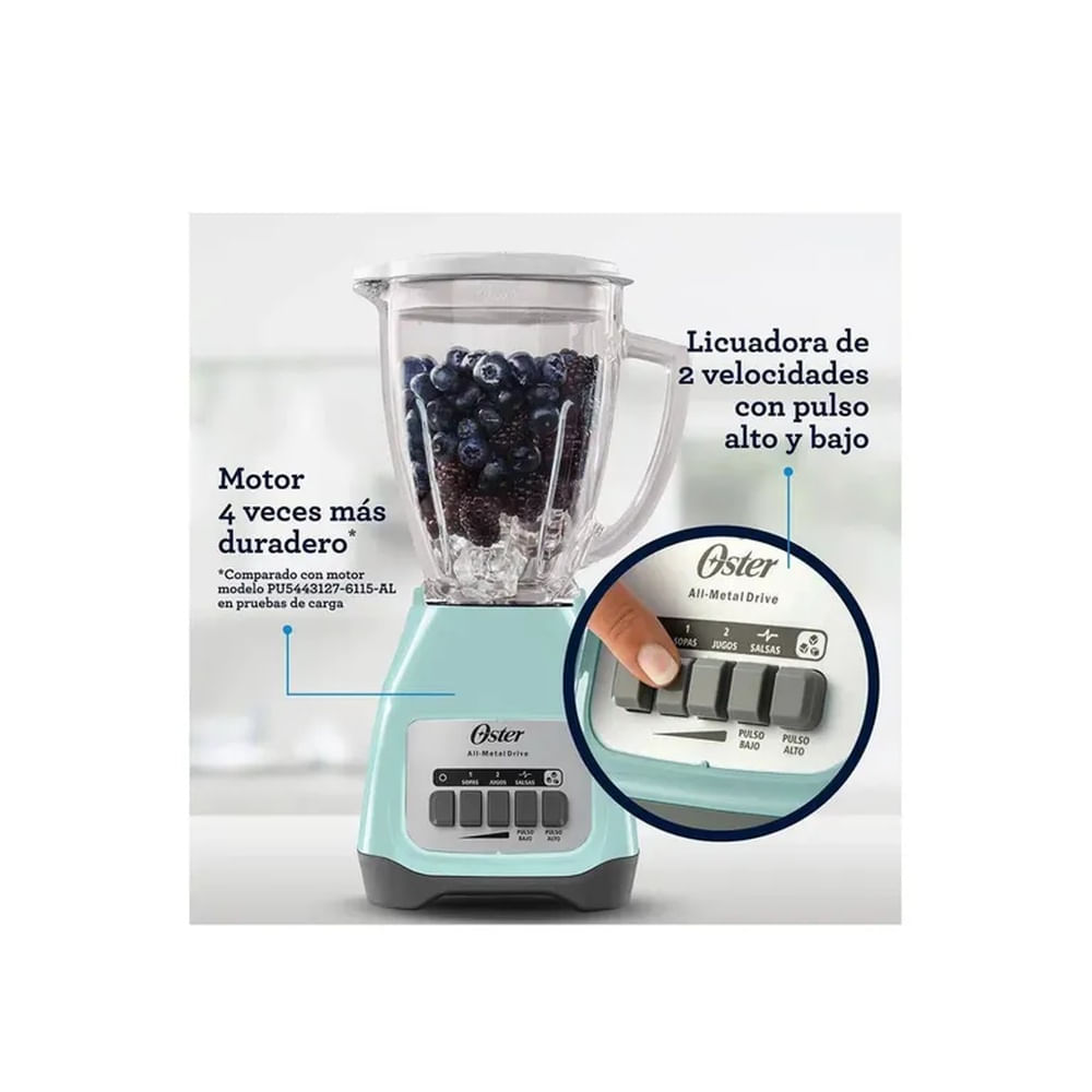 Licuadora Oster Celeste 1.5 Lt 550 Watts BLSTKAGVPB