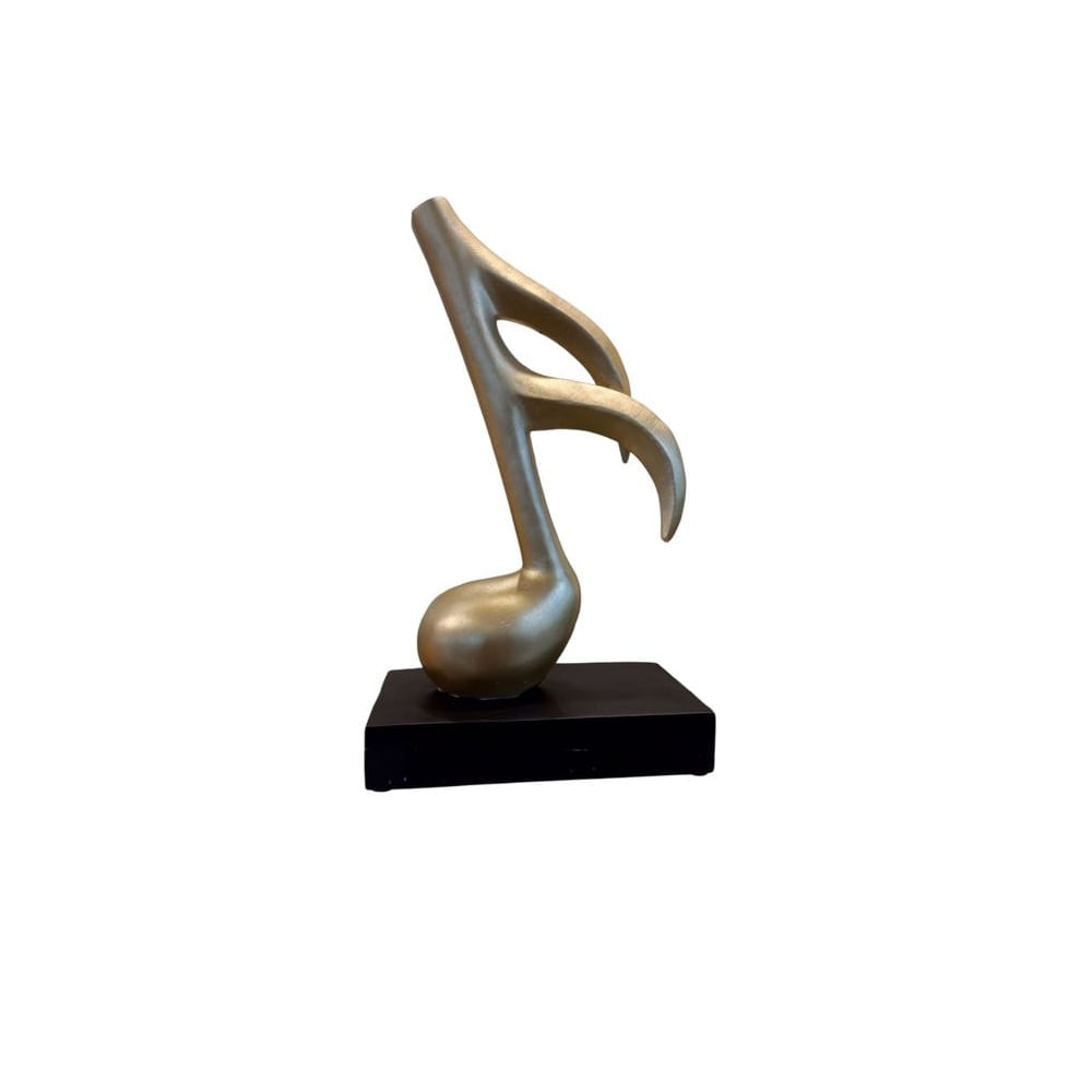 Adorno Decorativo Musical Abstracto Dorado con Base Negra - Adorno Elegante para Sala Regalo Ideal