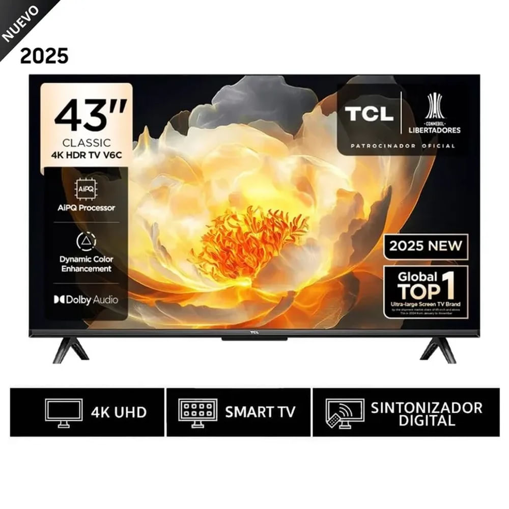 Televisor Smart TV 43 LED 4K UHD Negro TCL 43V6C