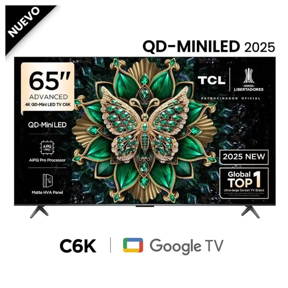 Televisor TCL Mini LED 65"" QD UHD 4K Smart Google TV 65C6K - Nuevo 2025