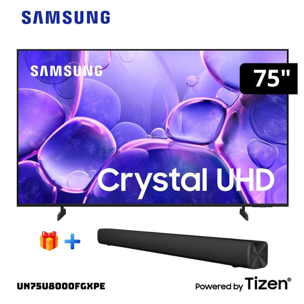 Televisor SAMSUNG CRYSTAL UHD 75 4K Smart TV UN75U8000FGXPE + SOUNDBAR