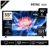 Televisor Smart TV TCL 55 4K QLED Google TV 55T6C