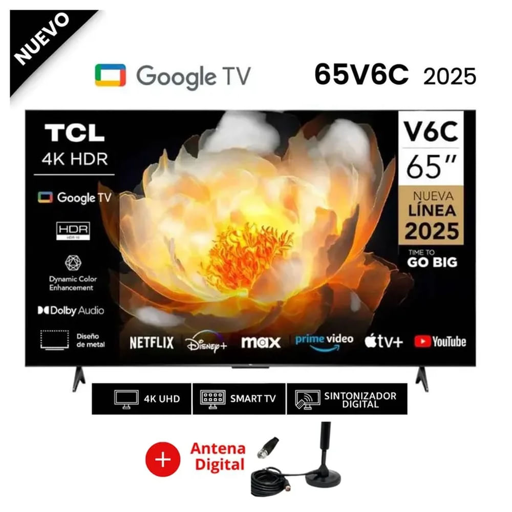 Televisor TCL 65 UHD 4K Smart TV 65V6C + Antena Digital
