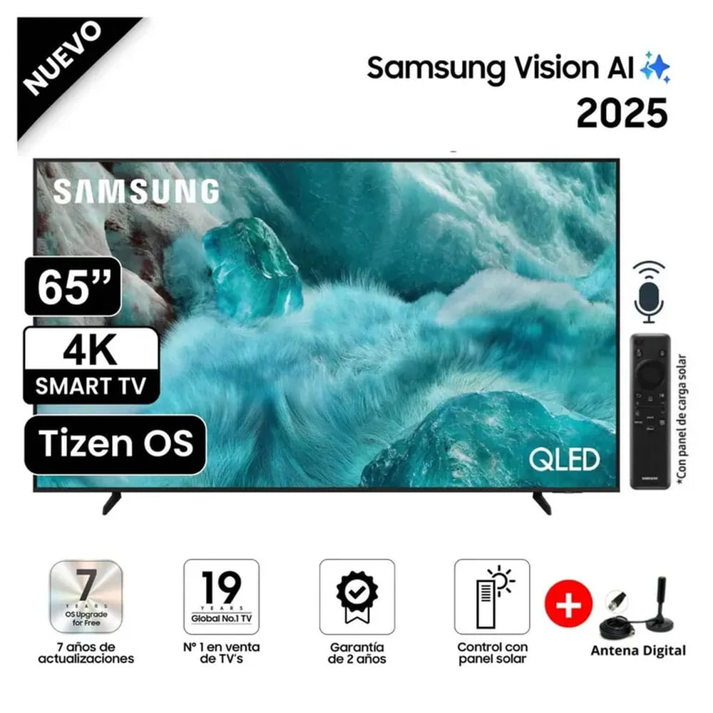 Televisor Smart TV Samsung 65 4K QLED QN65Q7FAAGXPE + Antena Digital