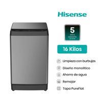 Lavadora Hisense Carga Superior 16KG WT3K1623UT Silver