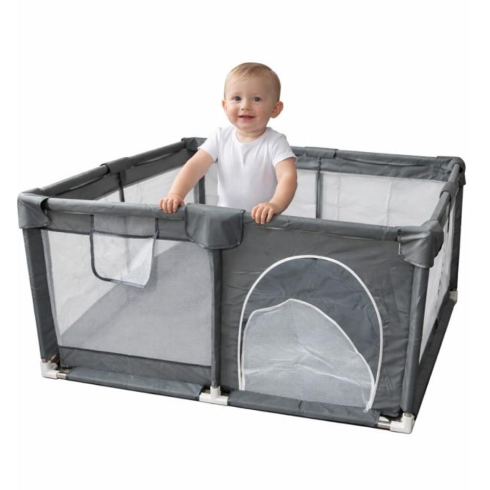 Corral Plegable Playpen 200x180 para Bebés -CIRCO2- Gris CIRCO2-001