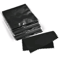 Paños de Franela Premium para Limpieza de Joyas x 50 Uds Negro