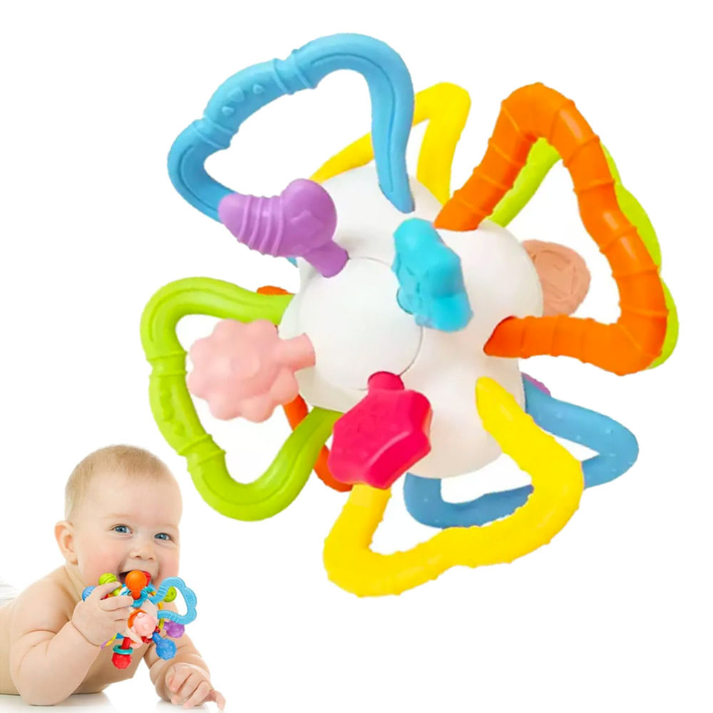 Sonajero Mordedor de Silicona Bola Sensorial Baby