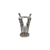 Escultura Decorativa Familiar en Acabado Plateado - 437-668883
