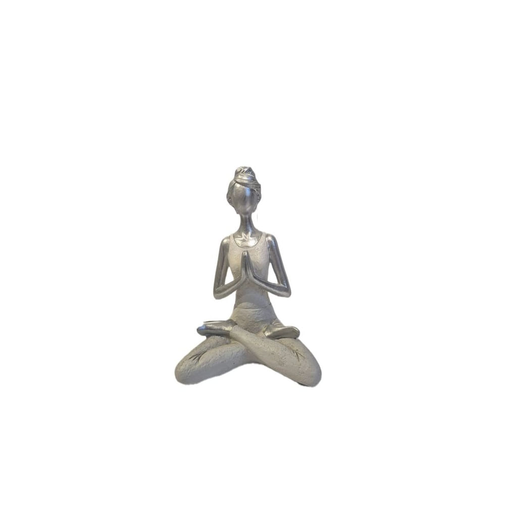 Adorno Decorativo Figura Yoga Plateada - Adorno Elegante para Sala Regalo Ideal