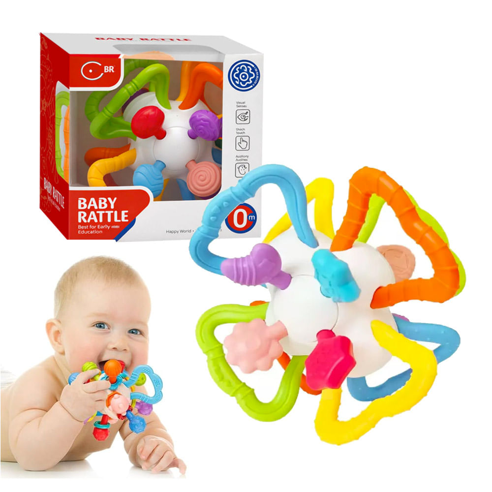 Sonajero Mordedor de Silicona Bola Sensorial Babys