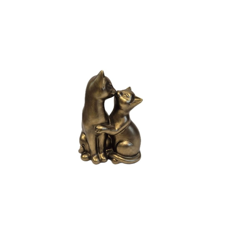 Escultura decorativa de gatos en gesto de cariño - Adorno Romántico Regalo Ideal para San Valentín