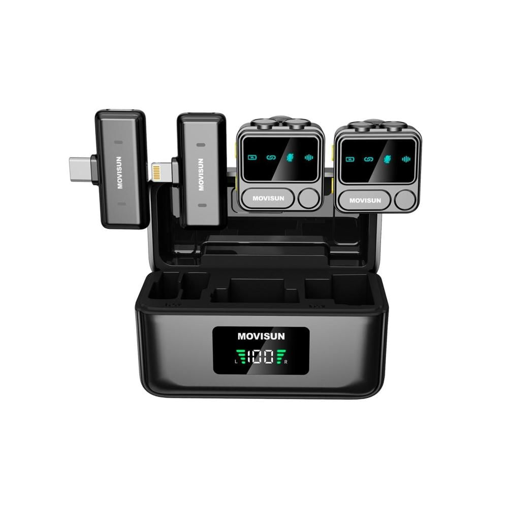 Microfono Dual Movisun Mi F1 con Pantalla Digital ANC