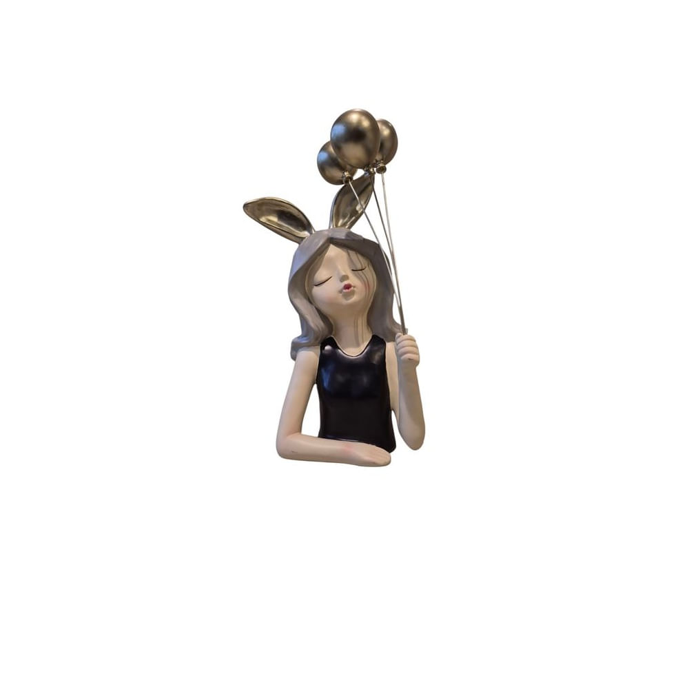 Escultura decorativa de niña con globos en estilo moderno - Adorno Elegante para Sala Regalo Ideal