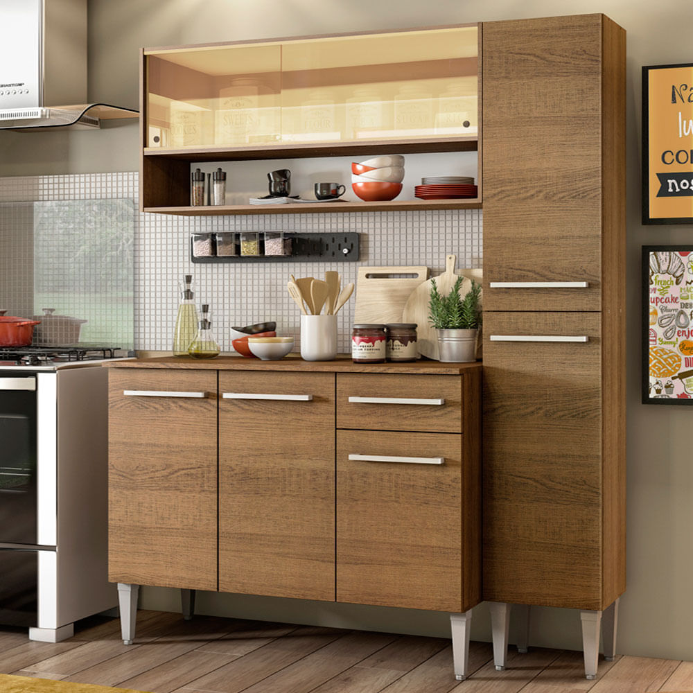 Mueble de Cocina Integral Emilly Art 137 cm - Marrón 04