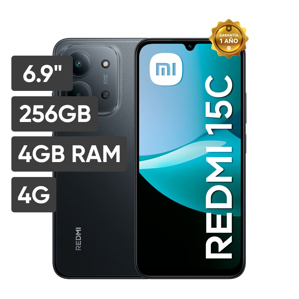 Smartphone XIAOMI Redmi 15C 6.9"" 4GB 256GB 50MP Negro