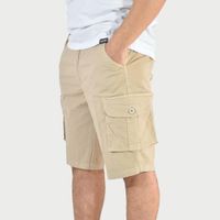 Short Cargo Hombre Drill Yonisters Clothing Fit Casual Stretch Beige